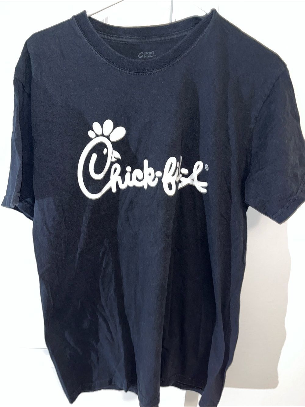 Black Chick Fil A T-Shirt ask how to get for free - mens L Large